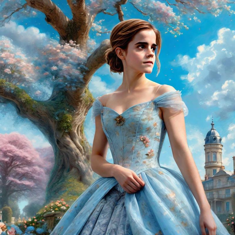Emma Watson Standing on a 18 century Palace garden 1.jpg