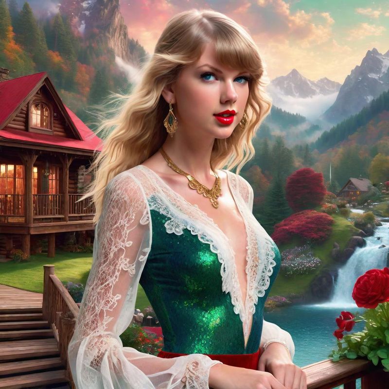 Taylor Swift stands on a Veranda in the Mountains 6.jpg