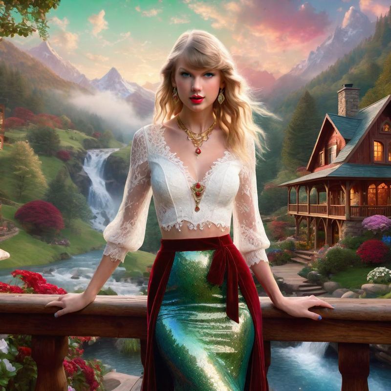 Taylor Swift stands on a Veranda in the Mountains 5.jpg