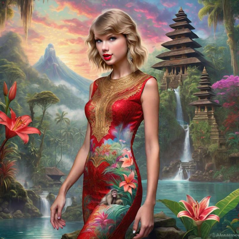 Taylor Swift in the jungle of Bali near a Hindu temple 4.jpg