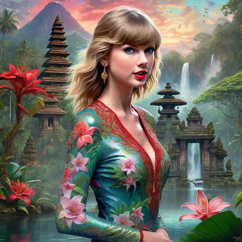 Taylor Swift in the jungle of Bali near a Hindu temple 5.jpg
