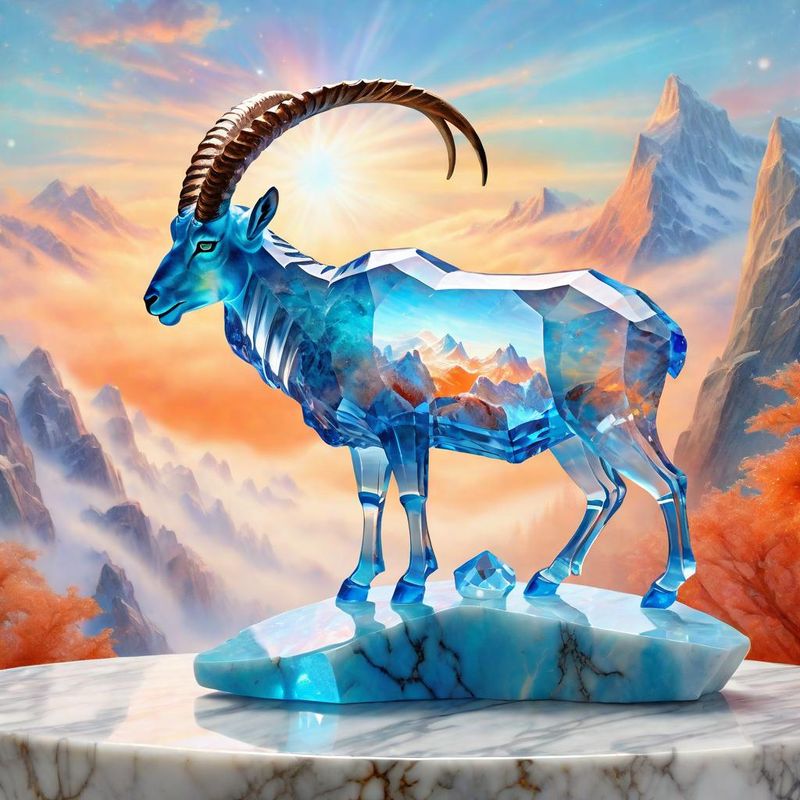 Crystal Ibex on a Rock on a marble table top 3.jpg