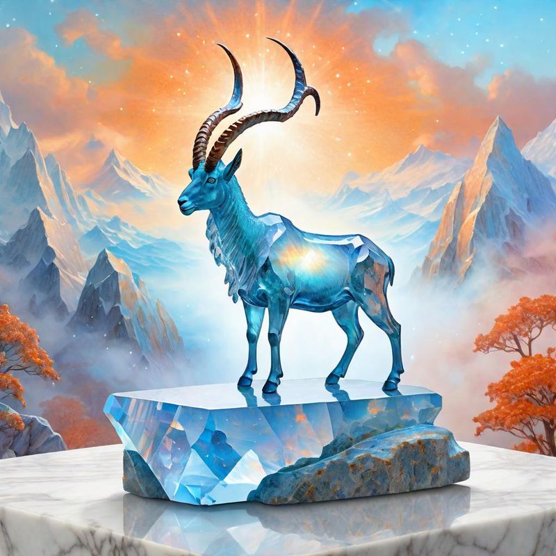Crystal Ibex on a Rock on a marble table top 2.jpg