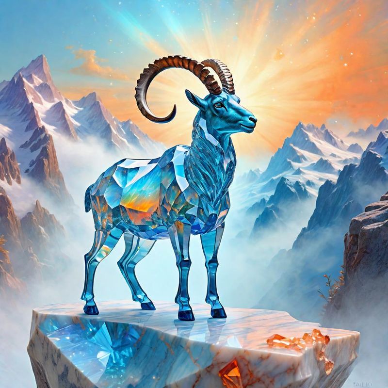 Crystal Ibex on a Rock on a marble table top 1.jpg
