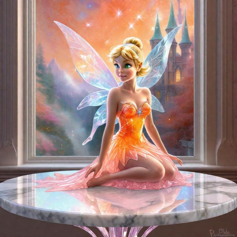 Crystal Tinkerbell on a marble table top - Orange Collection 3.jpg