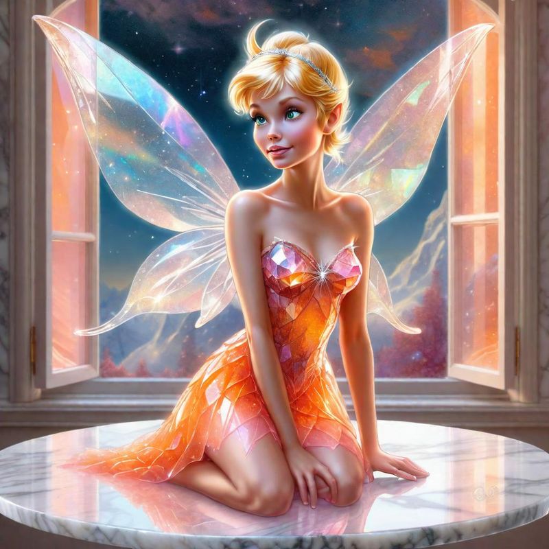 Crystal Tinkerbell on a marble table top - Orange Collection 2.jpg