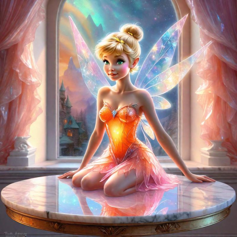 Crystal Tinkerbell on a marble table top - Orange Collection 1.jpg