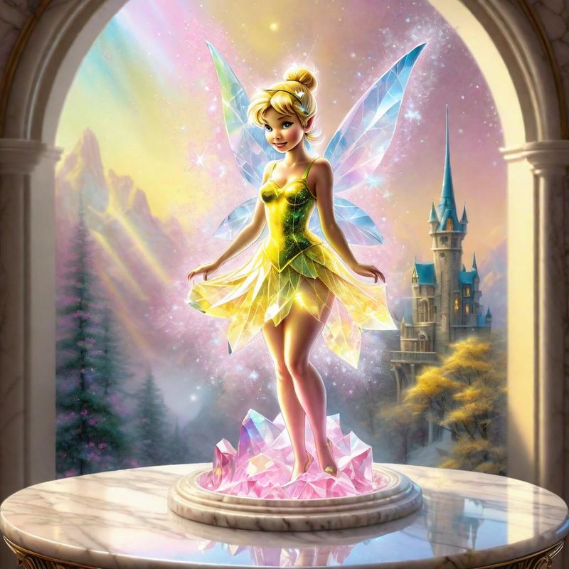 Crystal Tinkerbell on a marble table top - Yellow Collection 3.jpg