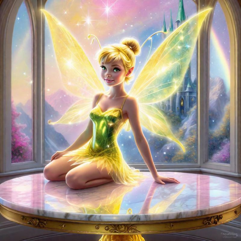Crystal Tinkerbell on a marble table top - Yellow Collection 2.jpg