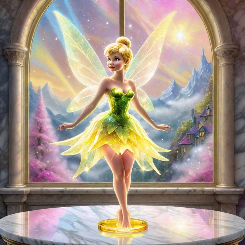 Crystal Tinkerbell on a marble table top - Yellow Collection 1.jpg