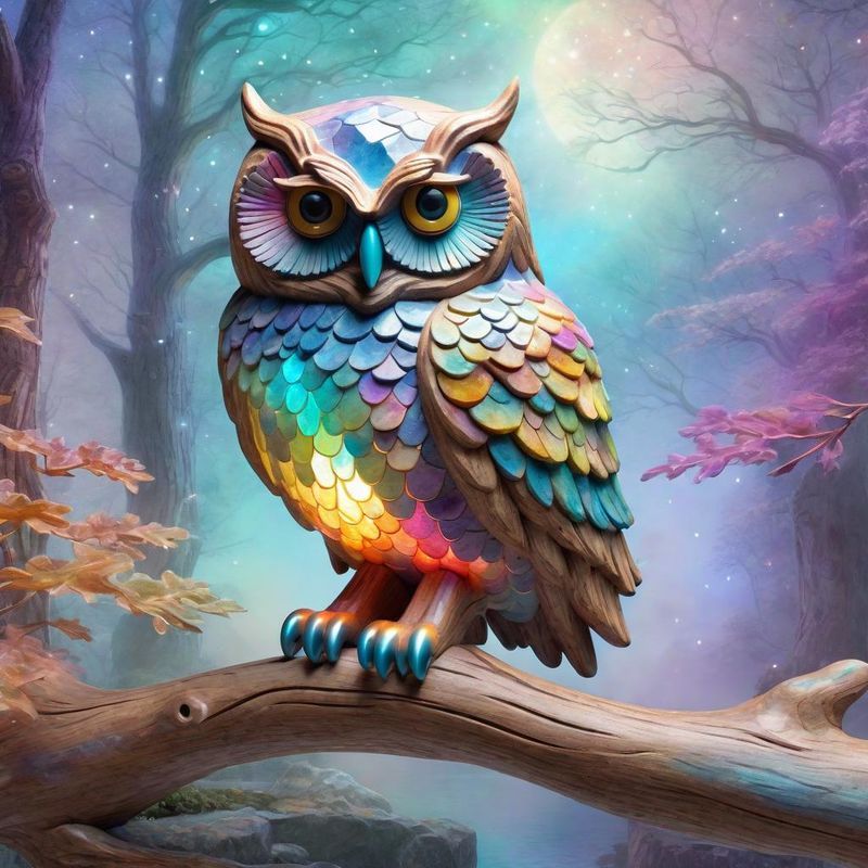 stone owl on a branch on a wooden oak table 5.jpg