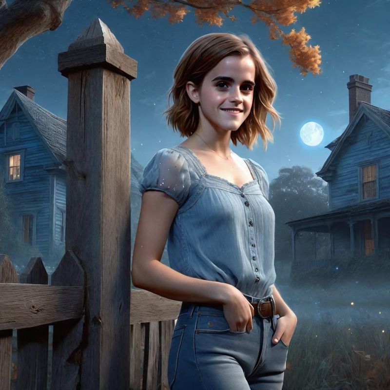Emma Watson in the moonlight by an old House 5.jpg