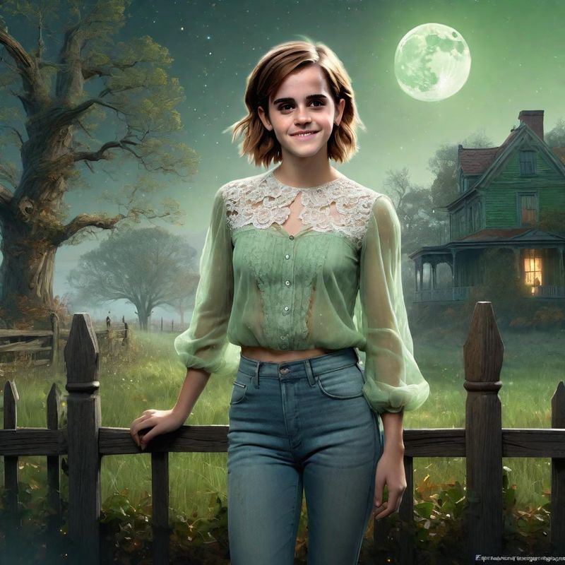 Emma Watson in the moonlight by an old House 1.jpg