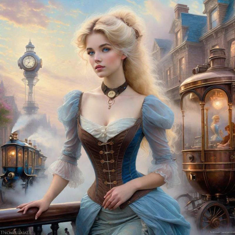 Sensual Young Women  in Belle Epoque clothes in a Steampunk world 4.jpg