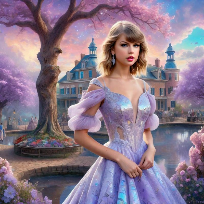 Taylor Swift Selena Gomez Standing on a 18 century marketplace 3.jpg