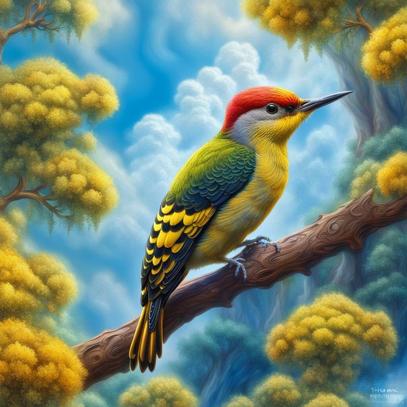 YELLOW-BROWED WOODPECKER on a branch - Summer 2.jpg