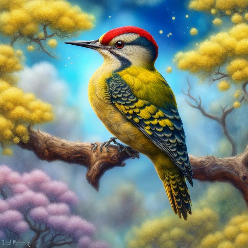 YELLOW-BROWED WOODPECKER on a branch - Spring 1.jpg