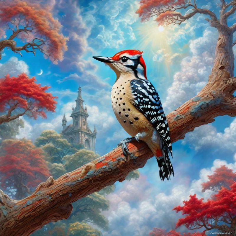 RED-CROWNED WOODPECKER on a branch - Fall 2.jpg
