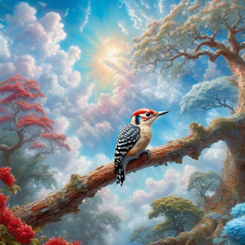 RED-CROWNED WOODPECKER on a branch - Summer 1.jpg