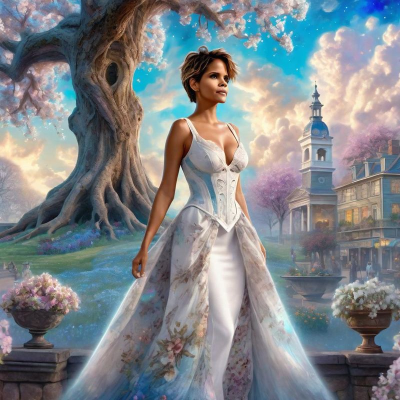Halle Berry Selena Gomez Standing on a 18 century marketplace 3.jpg