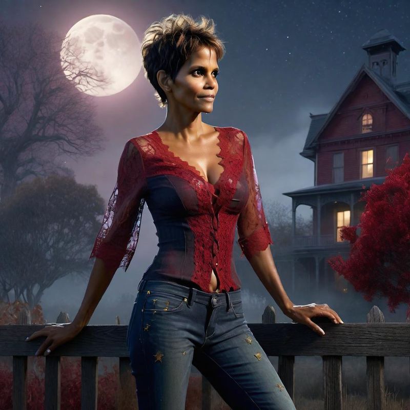 Halle Berry in the Moonlight by an old House 3.jpg