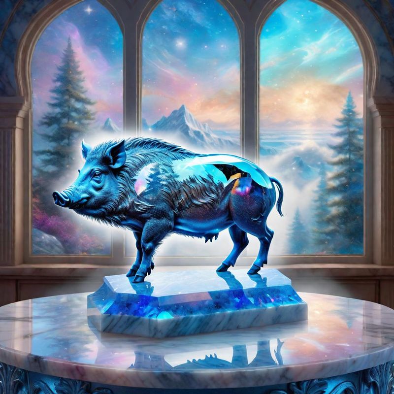 Crystal wild boar on a marble table top 2.jpg
