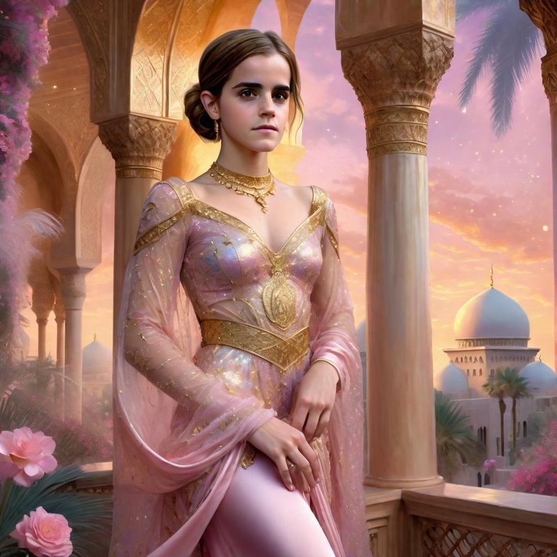 Emma Watson as Arabian princess in an arabic palace in a Fantasy World 5.jpg