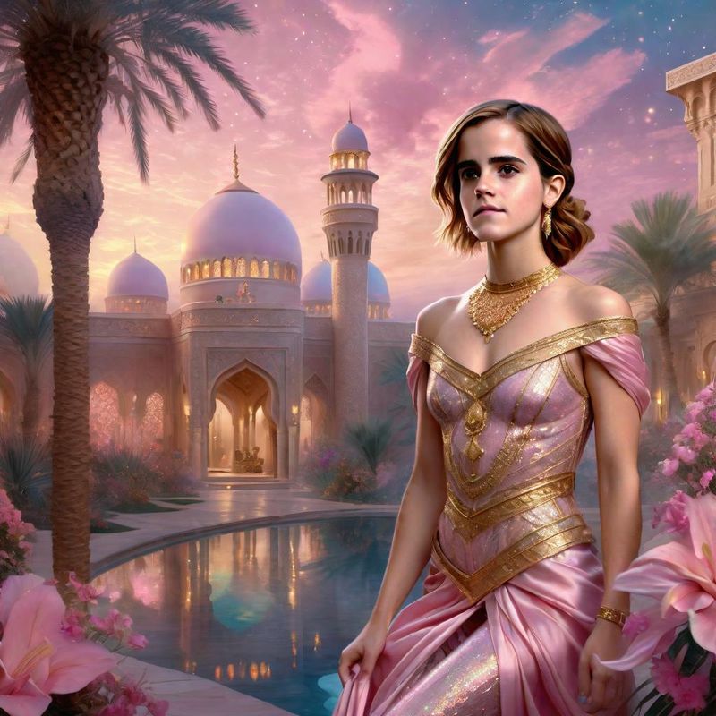 Emma Watson as Arabian princess in an arabic palace in a Fantasy World 2.jpg