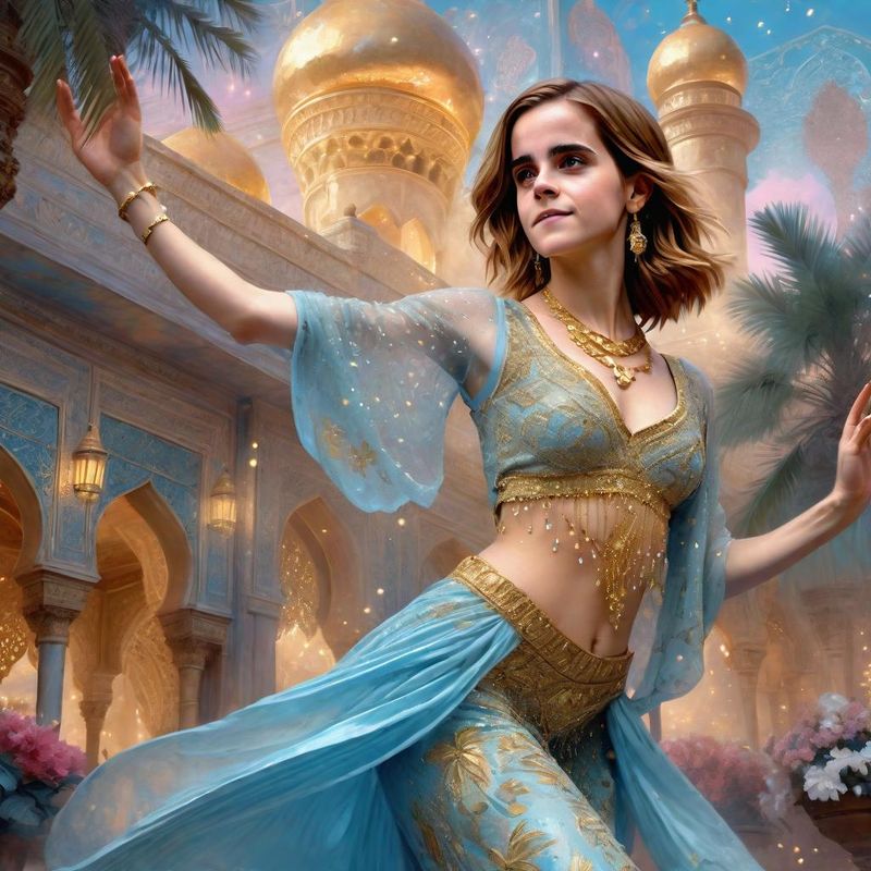 Emma Watson as a Belly dancing Harem dancer in an arabic palace in a Fantasy World 5.jpg
