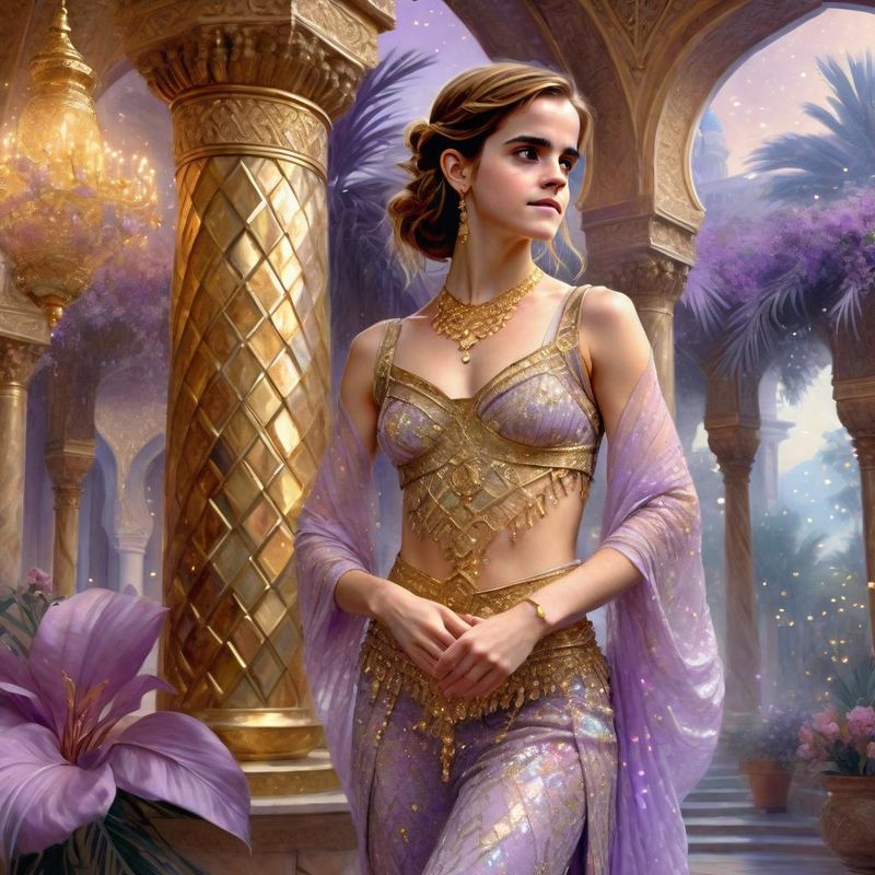 Emma Watson as a Belly dancing Harem dancer in an arabic palace in a Fantasy World 4.jpg