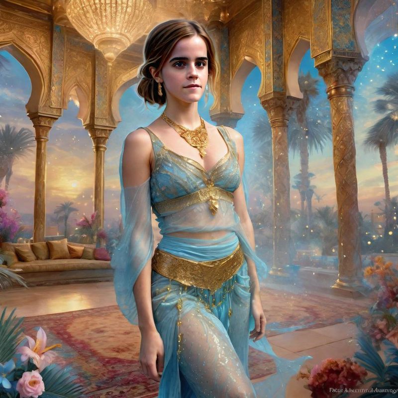 Emma Watson as a Belly dancing Harem dancer in an arabic palace in a Fantasy World 3.jpg