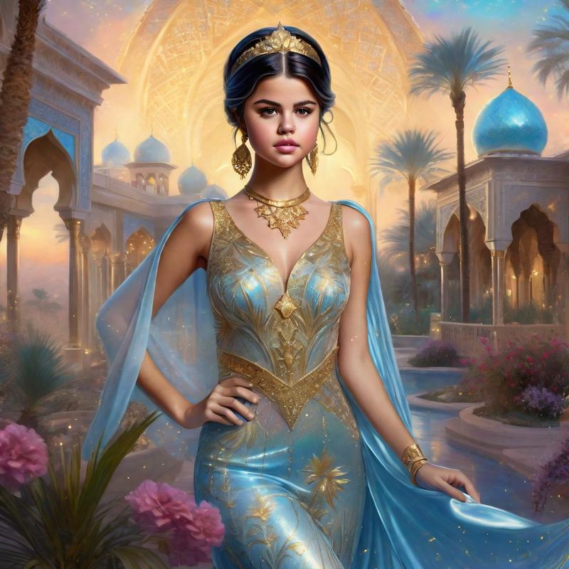 Selena Gomez as Arabian princess in an arabic palace in a Fantasy World 4.jpg
