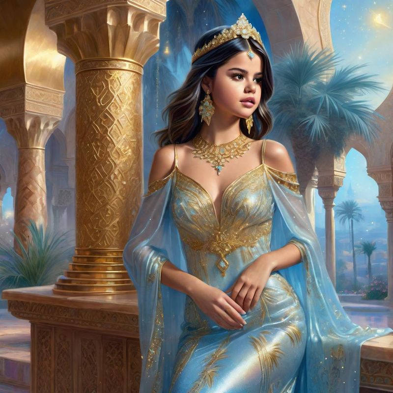 Selena Gomez as Arabian princess in an arabic palace in a Fantasy World 3.jpg