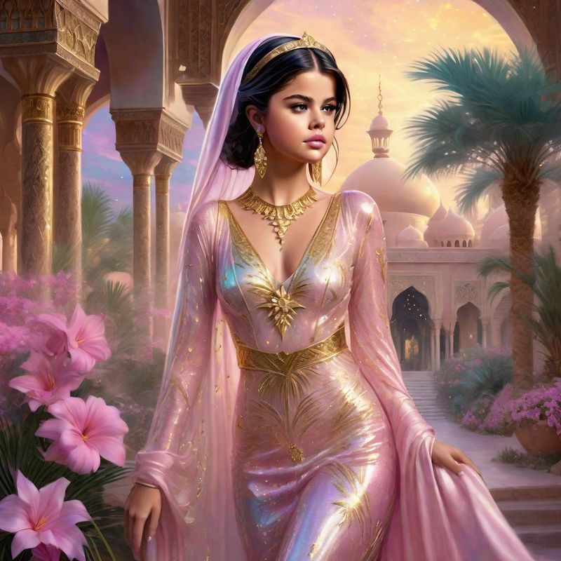 Selena Gomez as Arabian princess in an arabic palace in a Fantasy World 2.jpg