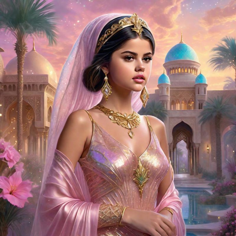Selena Gomez as Arabian princess in an arabic palace in a Fantasy World 1.jpg