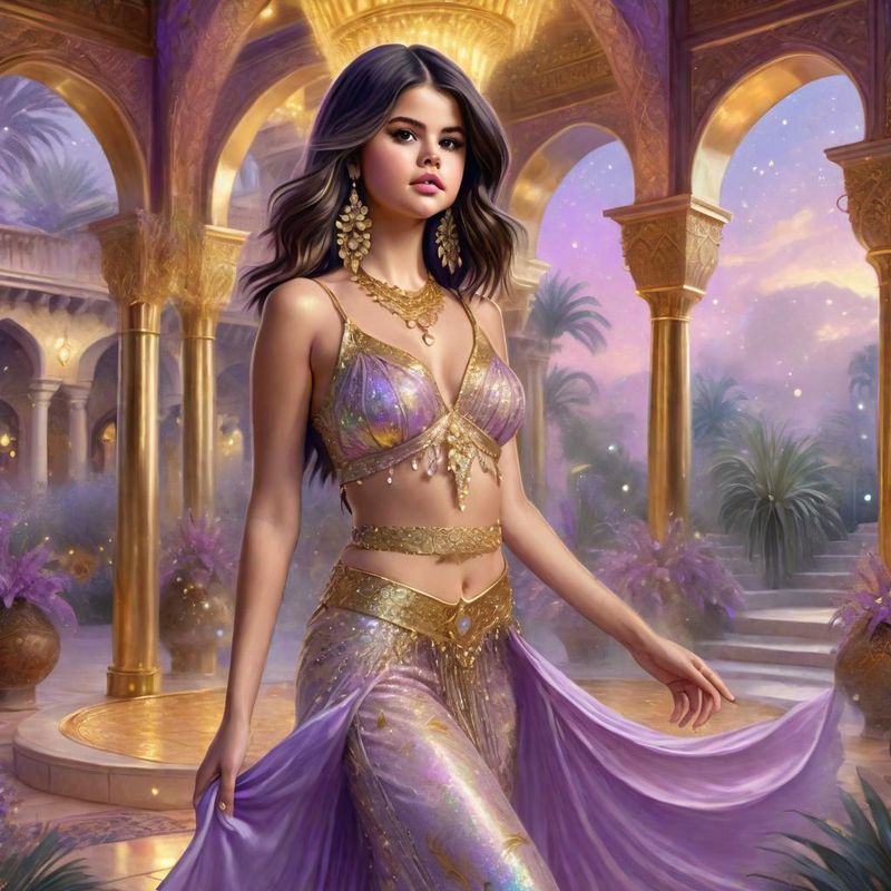 Selena Gomez as a Belly dancing Harem dancer in an arabic palace in a Fantasy World 3.jpg