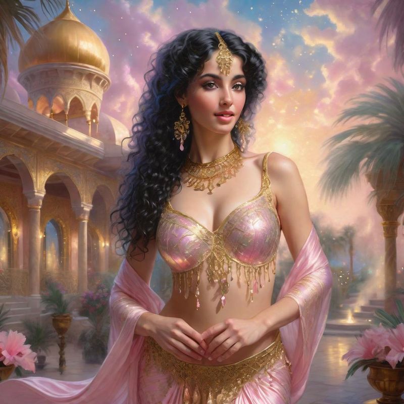 Young Sensual Women as a Belly dancing Harem dancer in an arabic palace in a Fantasy World 5.jpg
