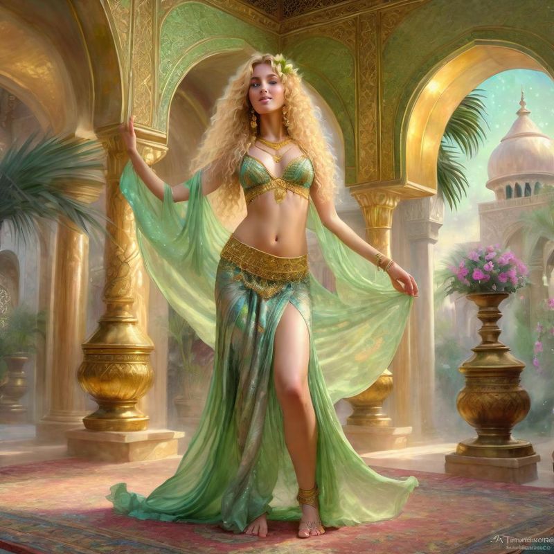 Young Sensual Women as a Belly dancing Harem dancer in an arabic palace in a Fantasy World 3.jpg