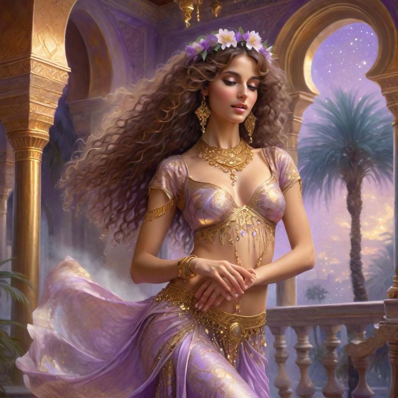 Young Sensual Women as a Belly dancing Harem dancer in an arabic palace in a Fantasy World 2.jpg