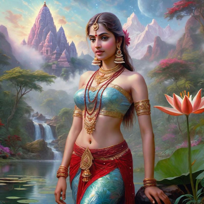 Young Sensual Women in the jungle of India near a Temple 9.jpg