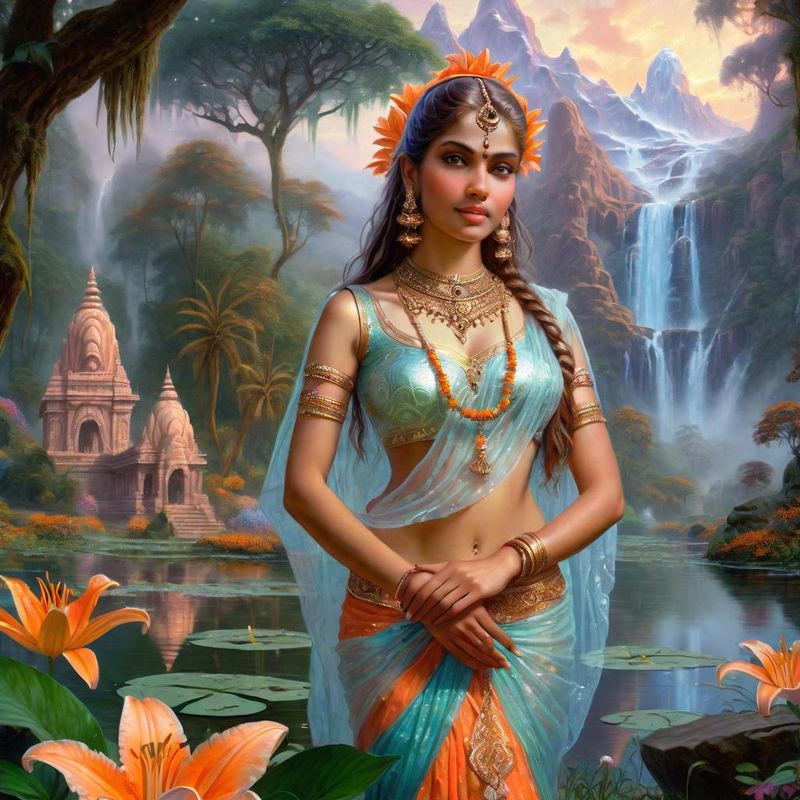 Young Sensual Women in the jungle of India near a Temple 7.jpg