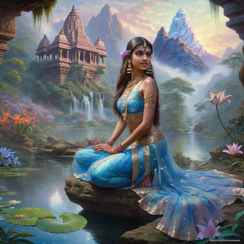Young Sensual Women in the jungle of India near a Temple 6.jpg