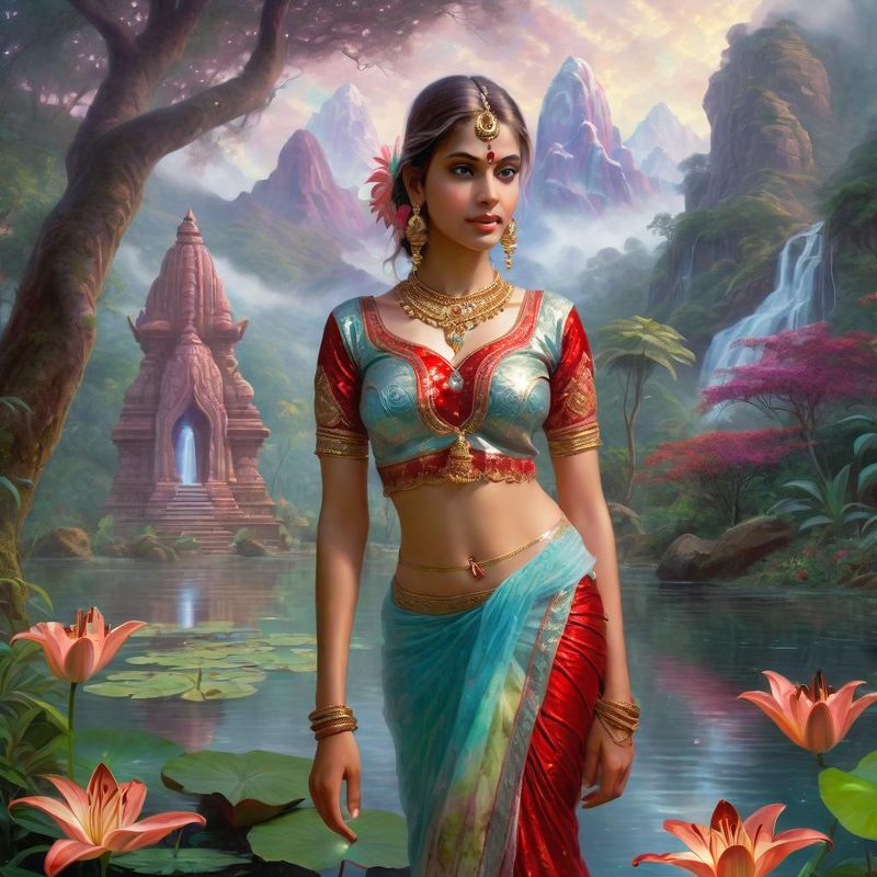 Young Sensual Women in the jungle of India near a Temple 5.jpg