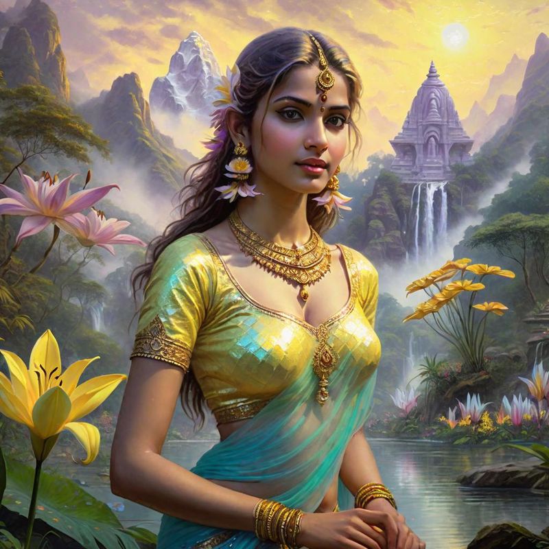 Young Sensual Women in the jungle of India near a Temple 4.jpg