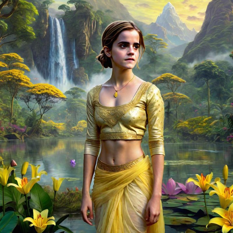 Emma Watson in the jungle of India near a Temple 6.jpg