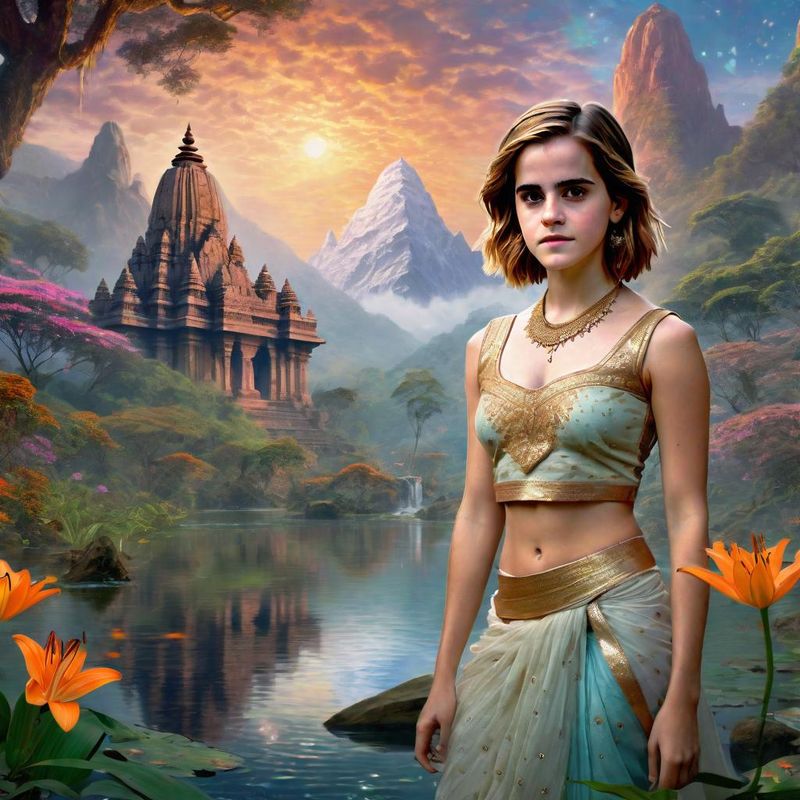 Emma Watson in the jungle of India near a Temple 4.jpg