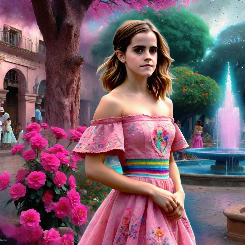 Emma Watson in a Mexican dress in a Mexican fantasy world 2.jpg