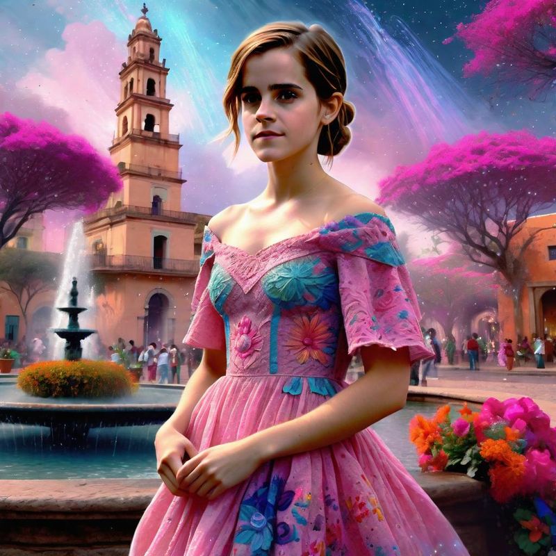 Emma Watson in a Mexican dress in a Mexican fantasy world 3.jpg