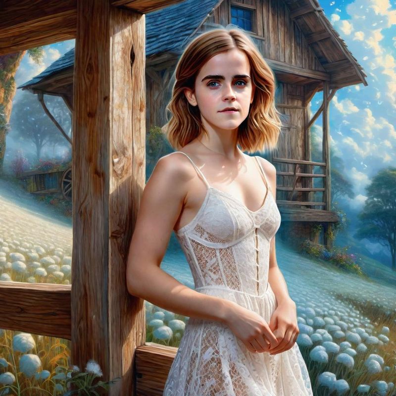 Emma Watson in a Cotton Field in a White Dress 3.jpg