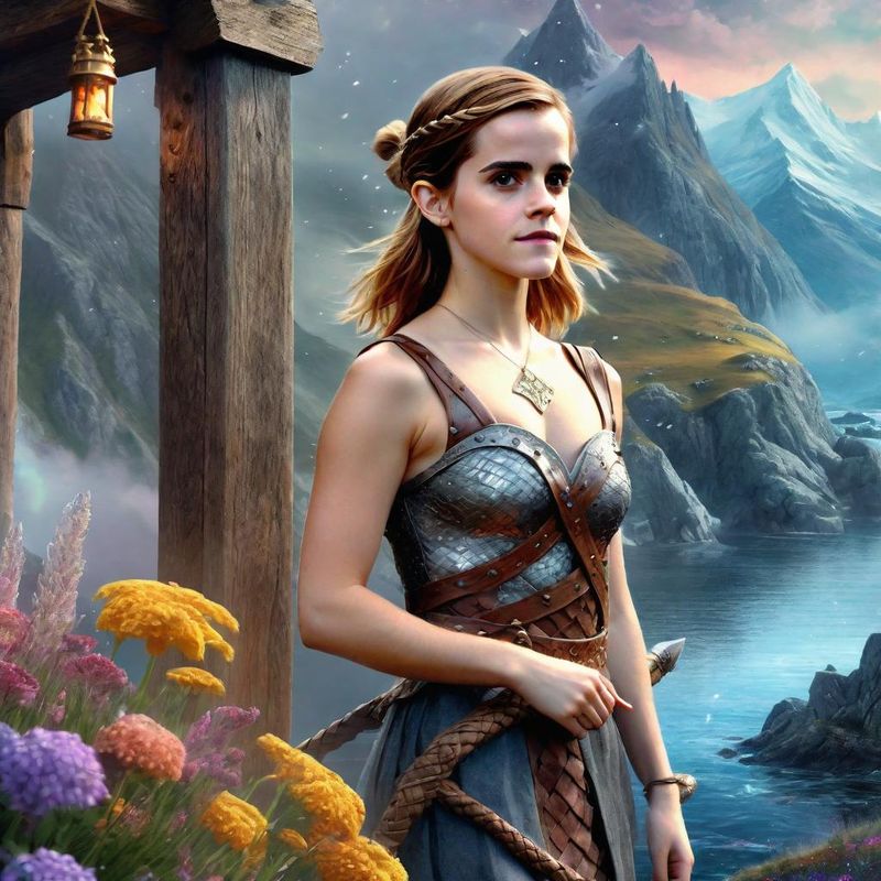 Emma Watson in a Viking dress in a Viking fantasy world 4.jpg